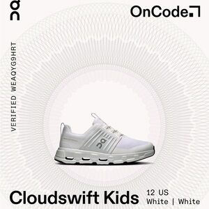 🔥 NEW! On Cloud Kids Cloudswift Sneakers White US 12 | Lightweight Running Shoes